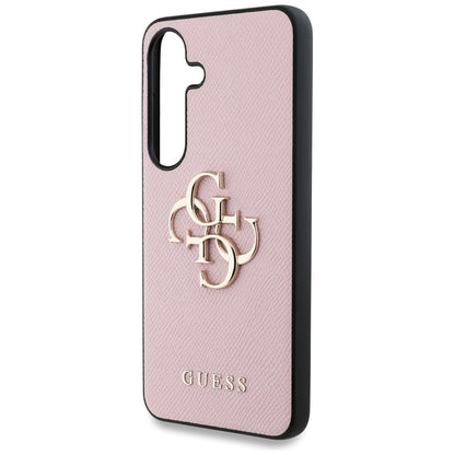Θήκη για Samsung Galaxy S25 S931, Guess, 4G Grained Big and Classic Logo, Ροζ