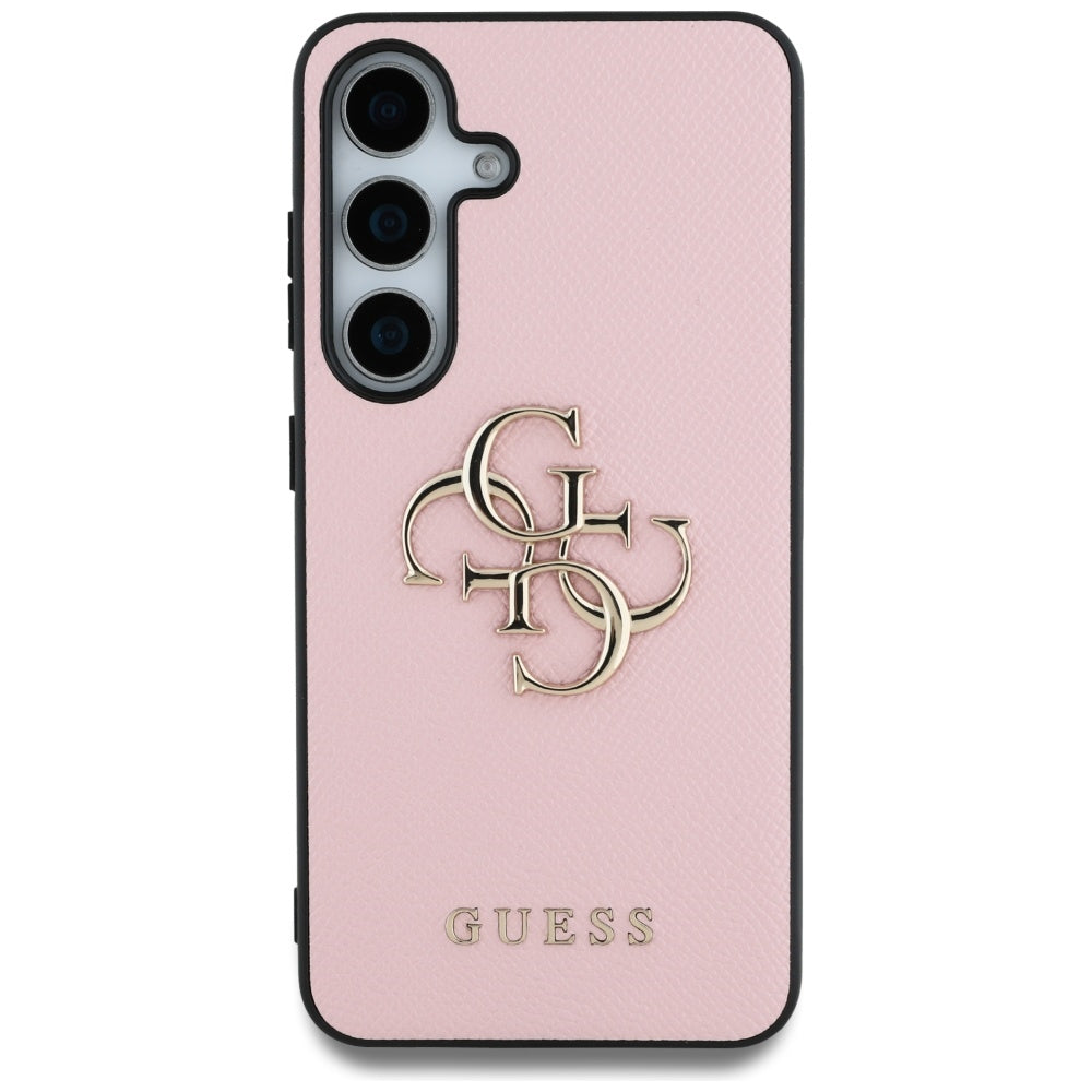 Θήκη για Samsung Galaxy S25 S931, Guess, 4G Grained Big and Classic Logo, Ροζ
