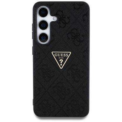 Θήκη για Samsung Galaxy S25 S931, Guess, Grained Hot Stamp 4G Triangle, Μαύρη