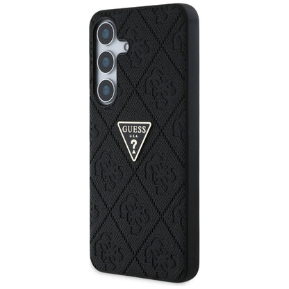 Θήκη για Samsung Galaxy S25 S931, Guess, Grained Hot Stamp 4G Triangle, Μαύρη