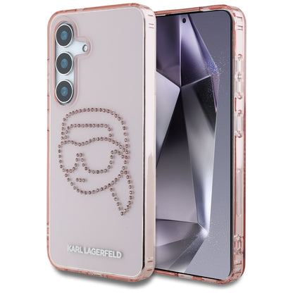 Θήκη για Samsung Galaxy S25 S931, Karl Lagerfeld, IML Rhinestones Karl's Head, Ροζ
