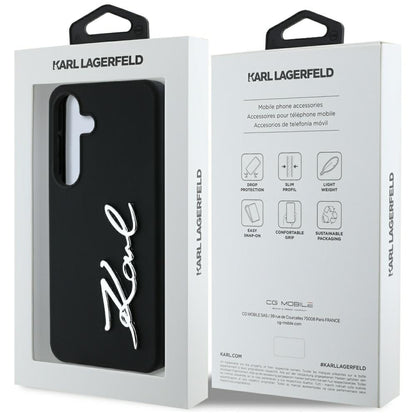 Case for Samsung Galaxy S25 S931, Karl Lagerfeld, Silicone Sign Metal Logo, Black