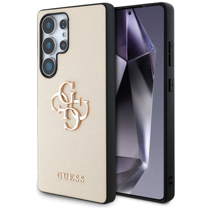 Θήκη για Samsung Galaxy S25 Ultra S938, Guess, 4G Grained Big and Classic Logo, Μπεζ