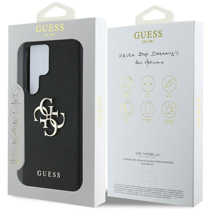 Θήκη για Samsung Galaxy S25 Ultra S938, Guess, 4G Grained Big and Classic Logo, Μαύρη