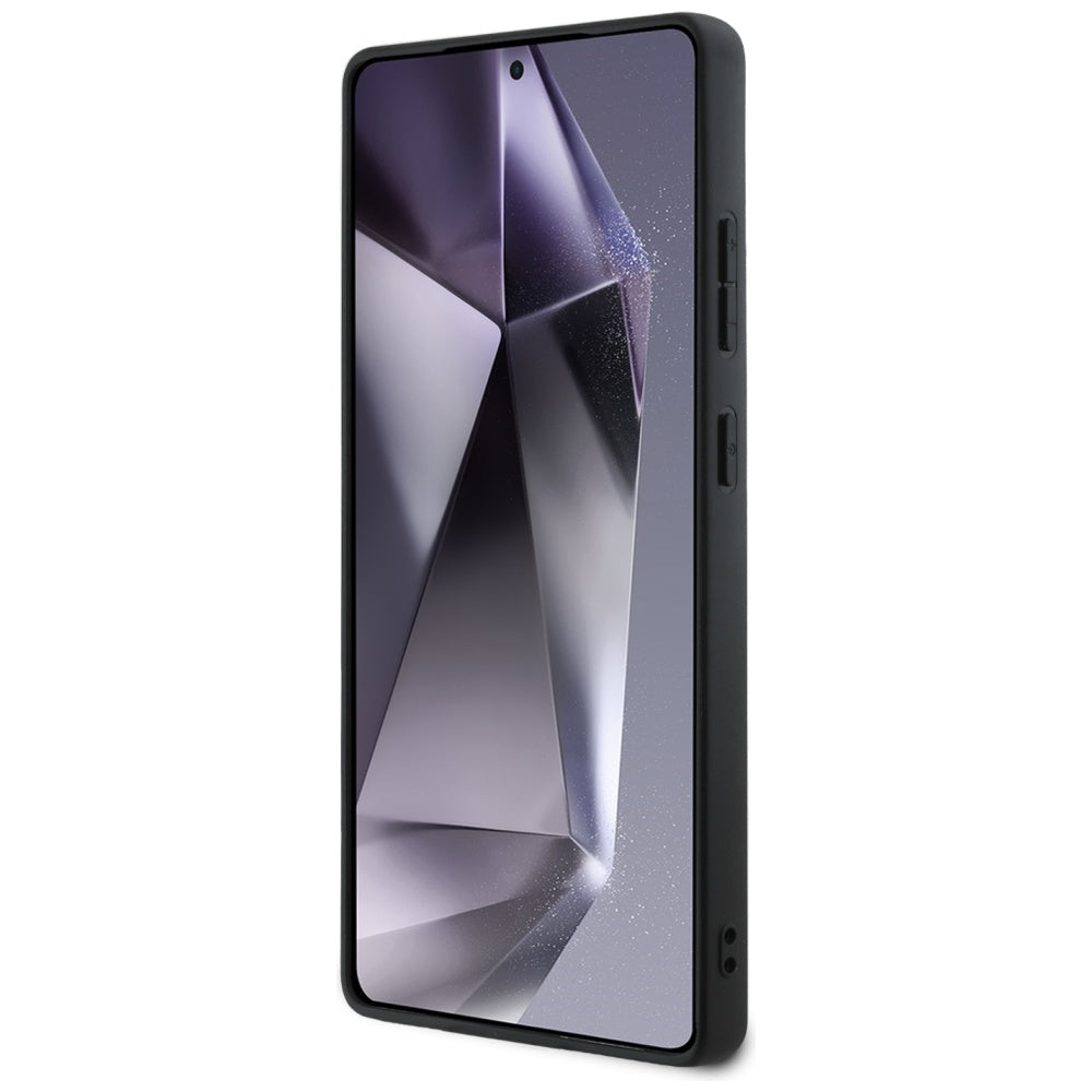 Case for Samsung Galaxy S25 Ultra S938, Guess, Grained Hot Stamp 4G Triangle, Black