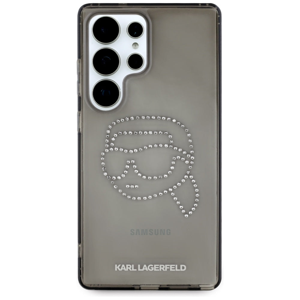 Θήκη για Samsung Galaxy S25 Ultra S938, Karl Lagerfeld, IML Rhinestones Karl's Head, Μαύρη