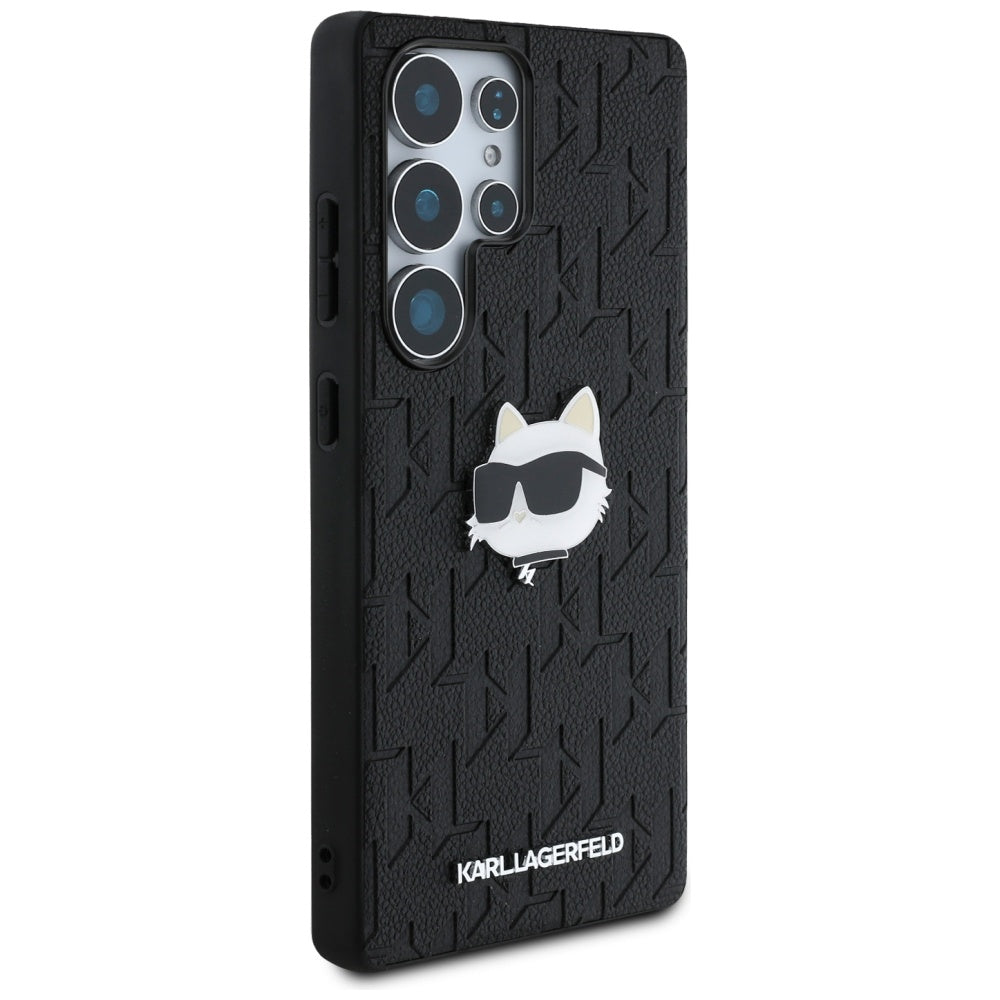 Θήκη για Samsung Galaxy S25 Ultra S938, Karl Lagerfeld, Monogram Choupette's Head, Μαύρη