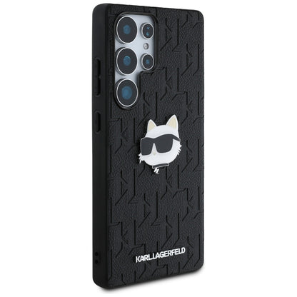 Θήκη για Samsung Galaxy S25 Ultra S938, Karl Lagerfeld, Monogram Choupette's Head, Μαύρη