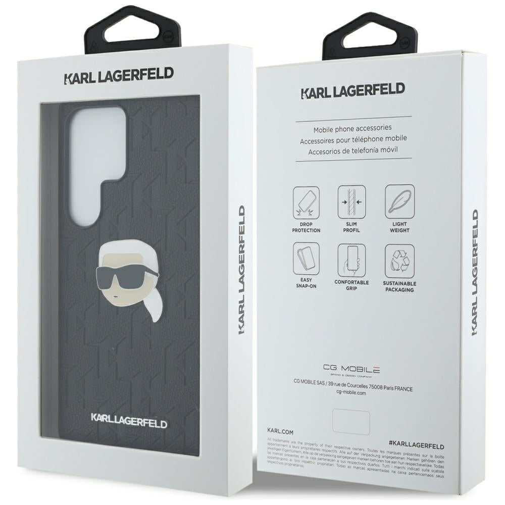 Θήκη για Samsung Galaxy S25 Ultra S938, Karl Lagerfeld, Monogram Karl's Head, Μαύρη