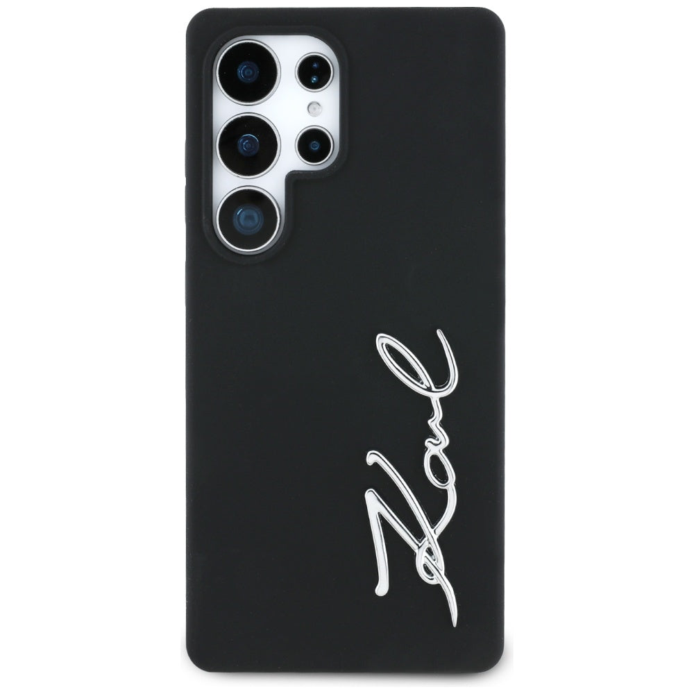 Θήκη για Samsung Galaxy S25 Ultra S938, Karl Lagerfeld, Silicone Sign Metal Logo, Μαύρη