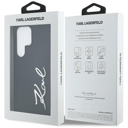 Θήκη για Samsung Galaxy S25 Ultra S938, Karl Lagerfeld, Silicone Sign Metal Logo, Μαύρη