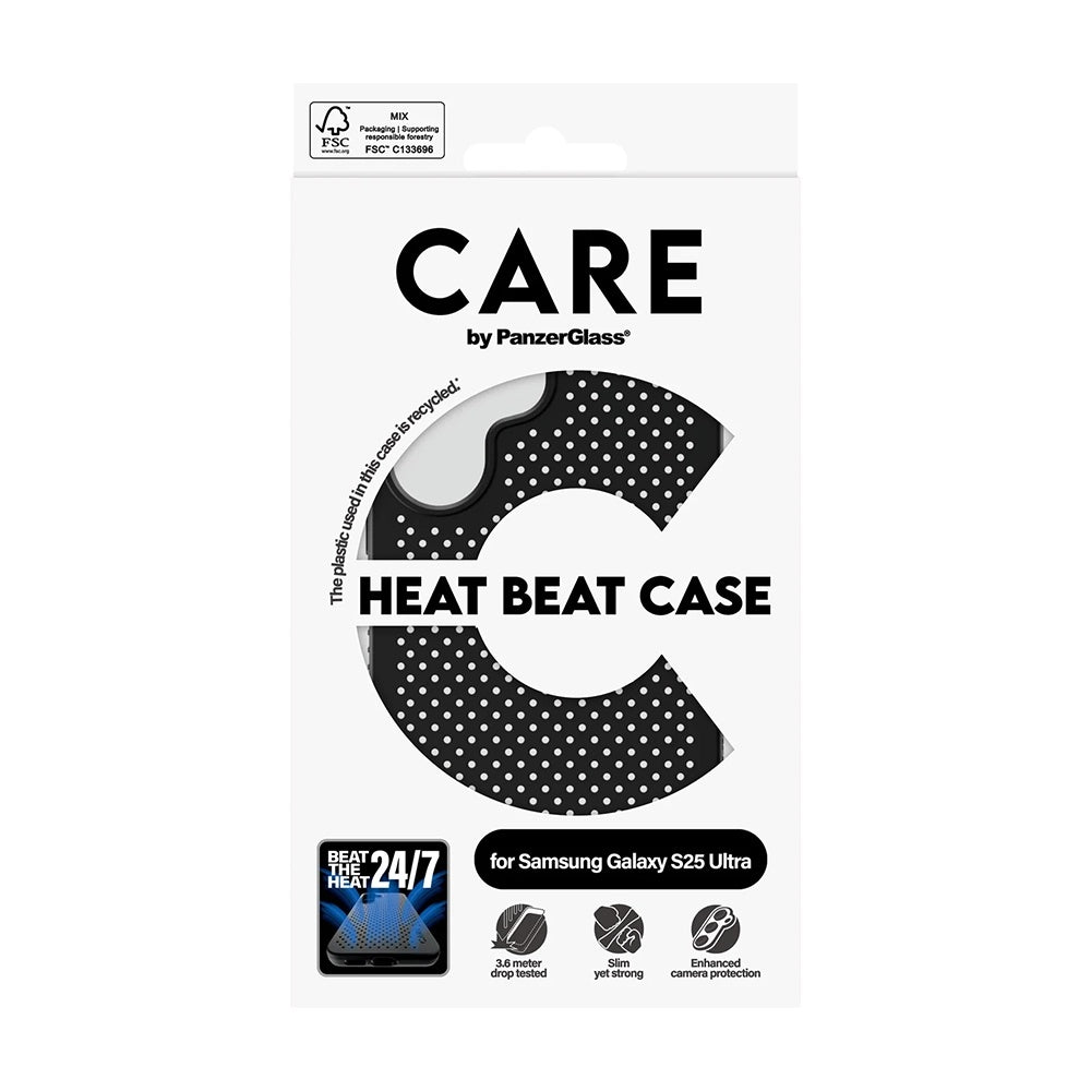 Θήκη για Samsung Galaxy S25 Ultra S938, PanzerGlass, Care Feature Heat Beat, Μαύρη