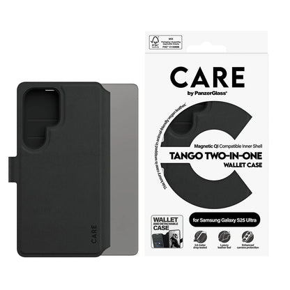 Θήκη για Samsung Galaxy S25 Ultra S938, PanzerGlass, Care Feature Tango Two-in-One, Μαύρη
