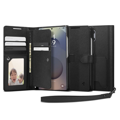 Θήκη για Samsung Galaxy S25 Ultra S938, Spigen, Wallet S, Μαύρη ACS09124