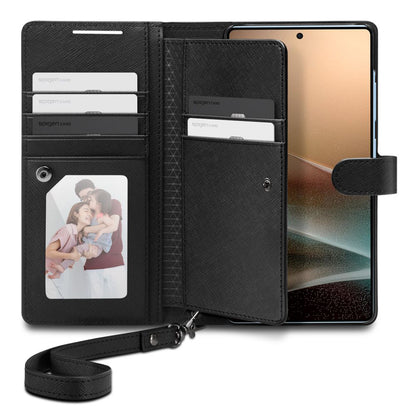 Θήκη για Samsung Galaxy S25 Ultra S938, Spigen, Wallet S, Μαύρη ACS09124
