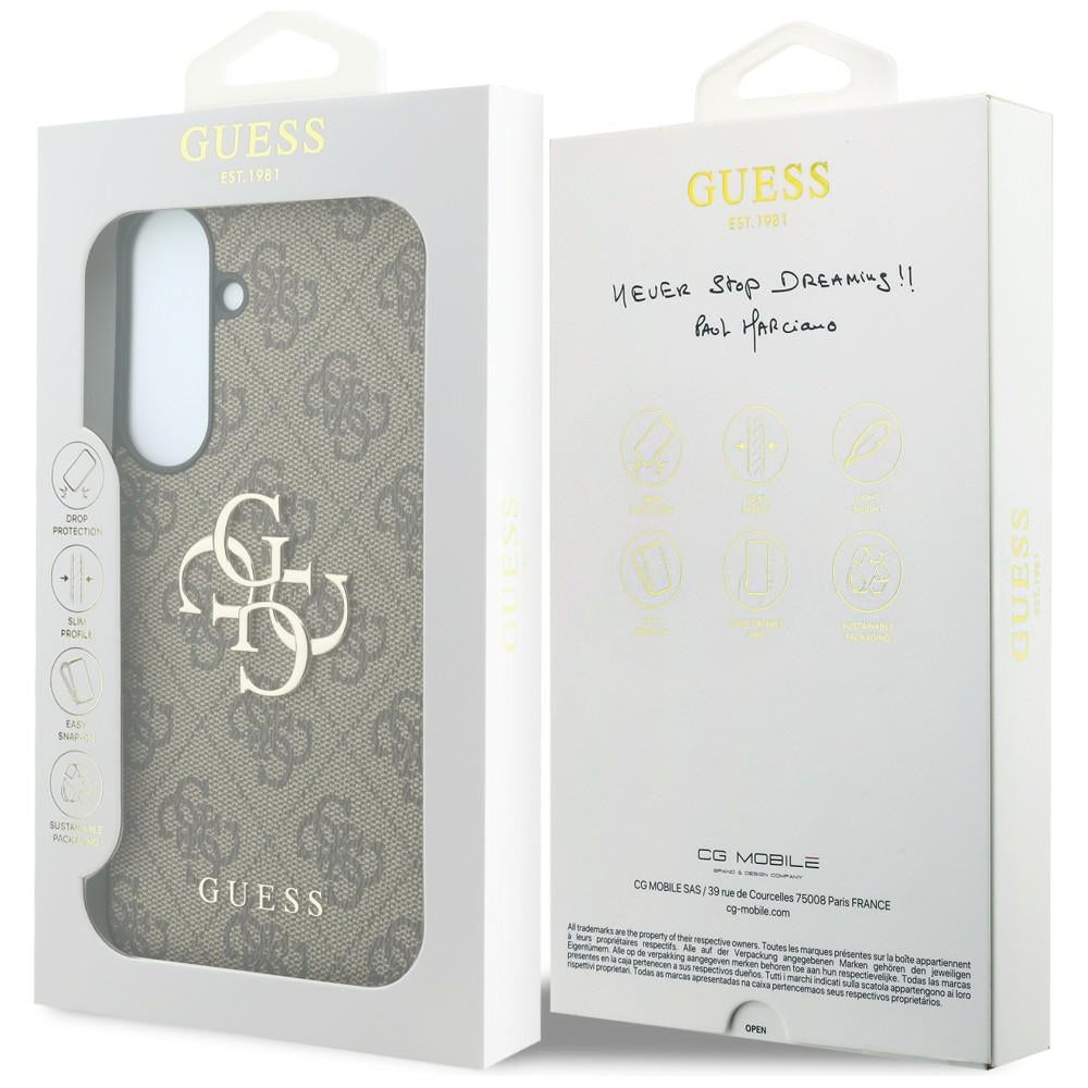 Θήκη για Samsung Galaxy S26 FE S741, Guess, 4G Μεταλλικό Λογότυπο, Καφέ