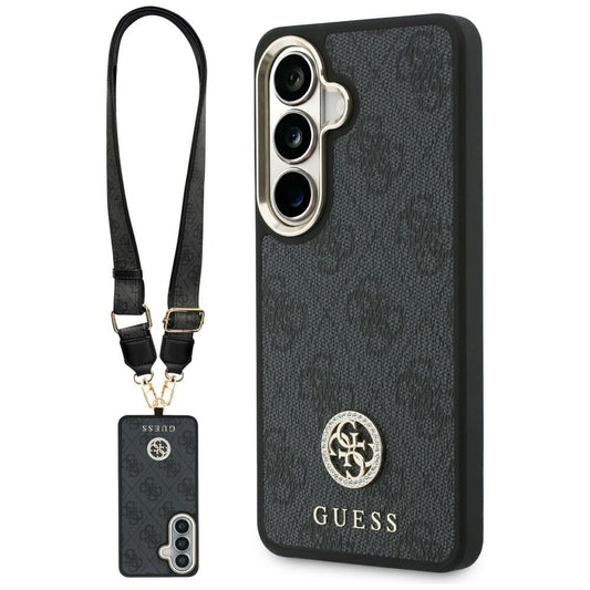 Θήκη για Samsung Galaxy S26 S942, GUESS, 4G Big Rhinestone Triangle Strap, Μαύρη