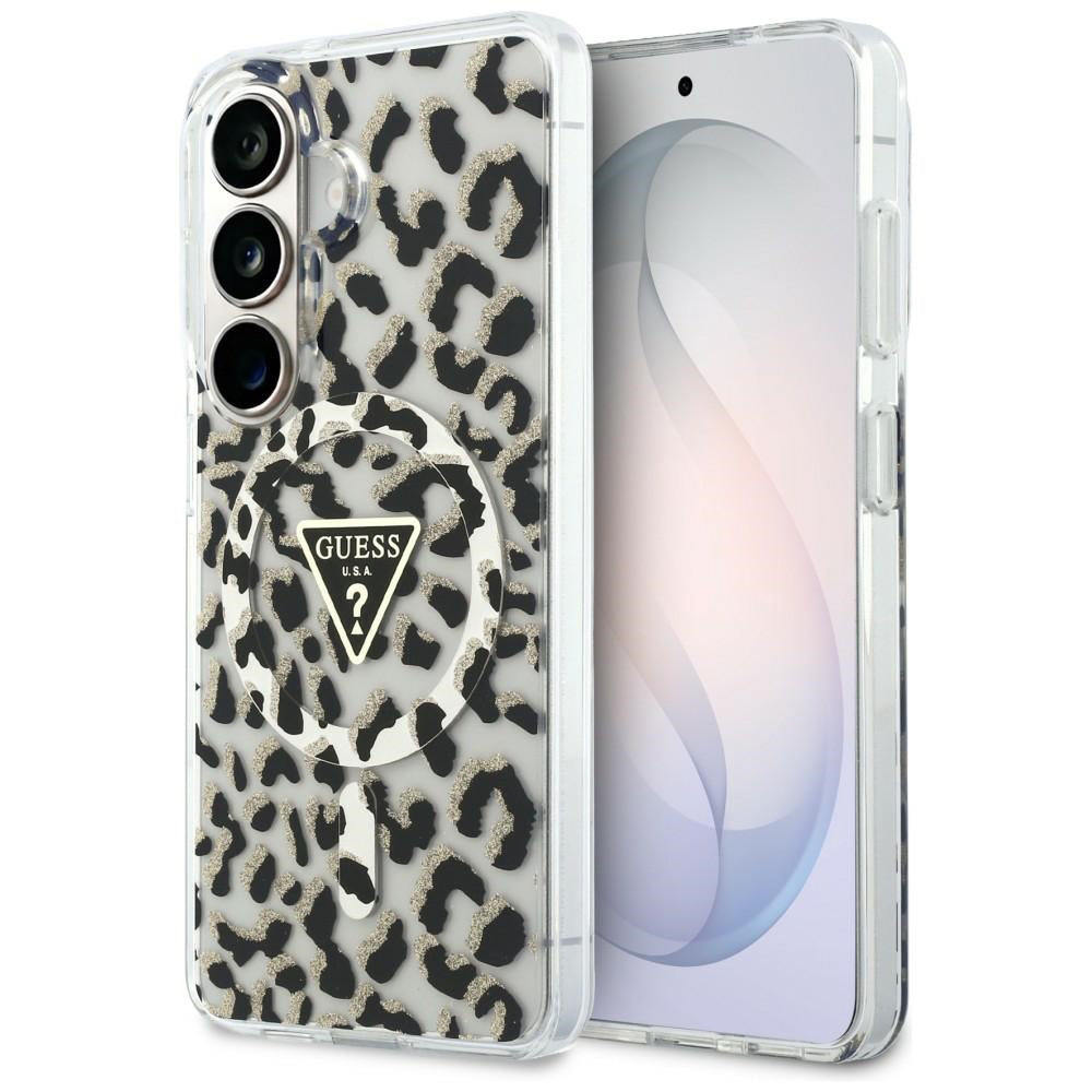 Θήκη MagSafe για Samsung Galaxy S26 S942, Guess, IML Leopard Pattern, Μαύρη