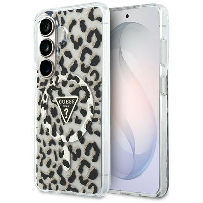 Θήκη MagSafe για Samsung Galaxy S26 S942, Guess, IML Leopard Pattern, Μαύρη