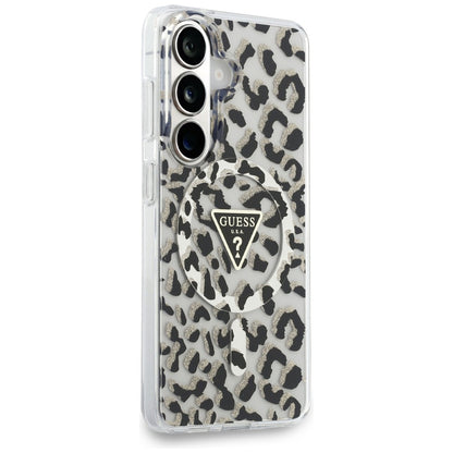 Θήκη MagSafe για Samsung Galaxy S26 S942, Guess, IML Leopard Pattern, Μαύρη