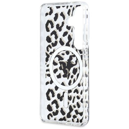 Θήκη MagSafe για Samsung Galaxy S26 S942, Guess, IML Leopard Pattern, Μαύρη