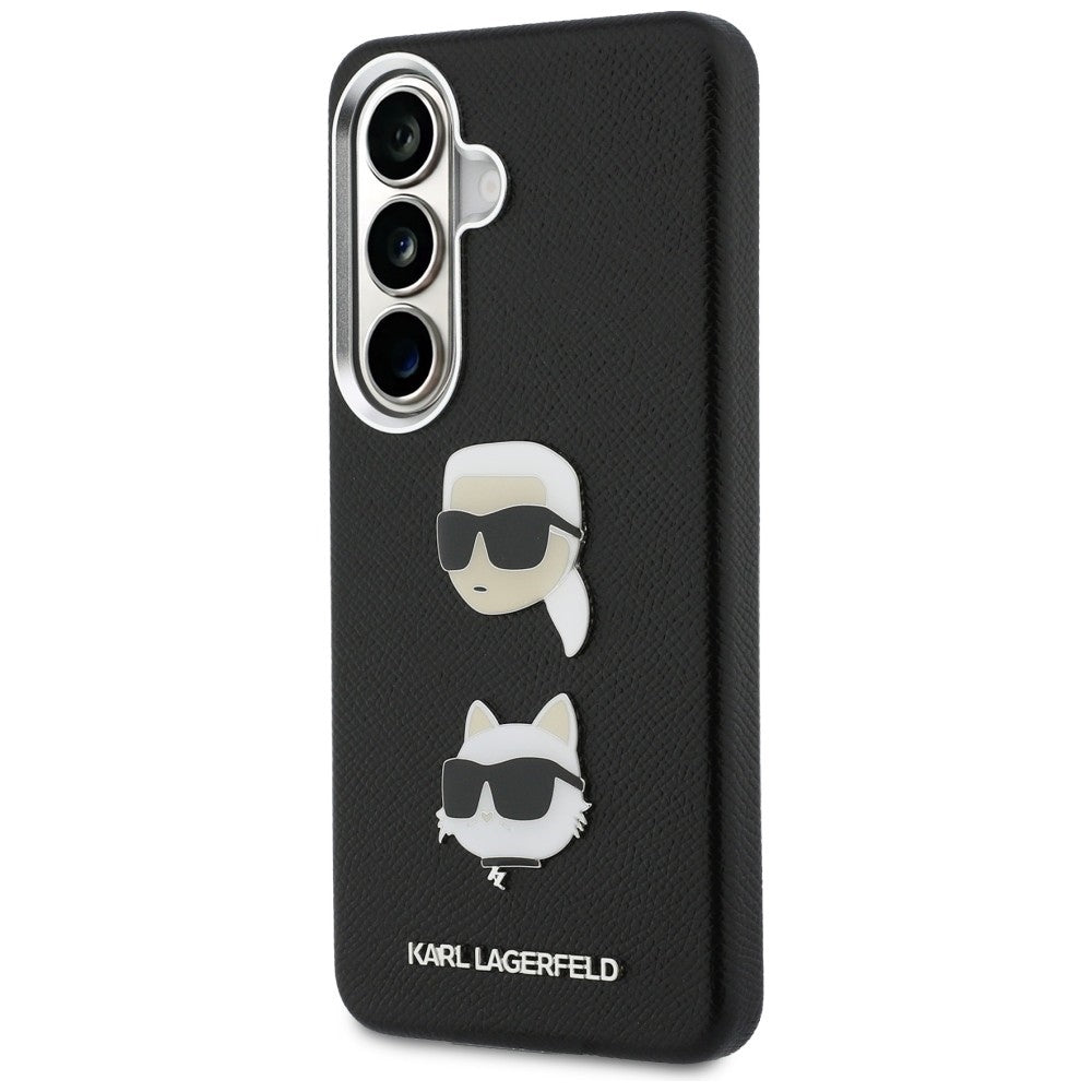 Θήκη για Samsung Galaxy S26 S942, Karl Lagerfeld, Saffiano Karl & Choupette's Head Pin, Μαύρη
