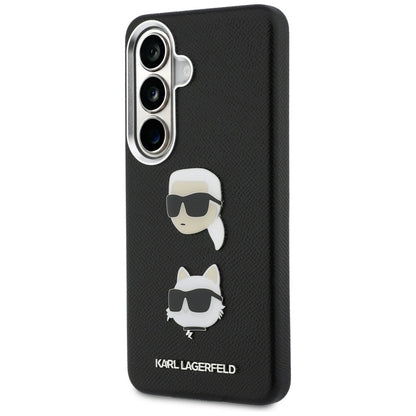 Θήκη για Samsung Galaxy S26 S942, Karl Lagerfeld, Saffiano Karl & Choupette's Head Pin, Μαύρη