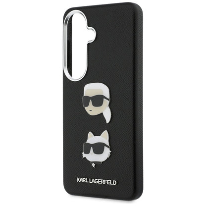 Θήκη για Samsung Galaxy S26 S942, Karl Lagerfeld, Saffiano Karl & Choupette's Head Pin, Μαύρη