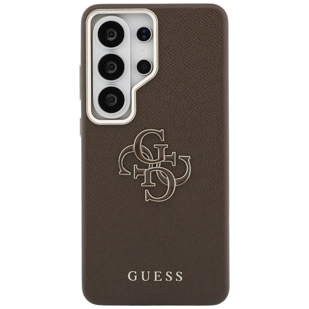 Case for Samsung Galaxy S26 Ultra S948, Guess, 4G Grained Big and Classic Logo, Brown