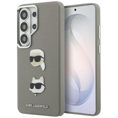 Θήκη για Samsung Galaxy S26 Ultra S948, Karl Lagerfeld, Saffiano Karl & Choupette's Head Pin, Γκρι