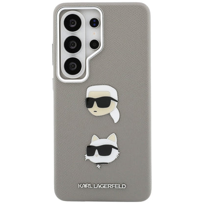 Θήκη για Samsung Galaxy S26 Ultra S948, Karl Lagerfeld, Saffiano Karl & Choupette's Head Pin, Γκρι