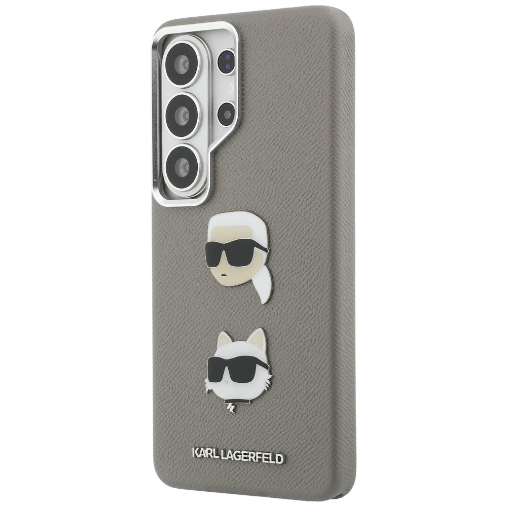Θήκη για Samsung Galaxy S26 Ultra S948, Karl Lagerfeld, Saffiano Karl & Choupette's Head Pin, Γκρι
