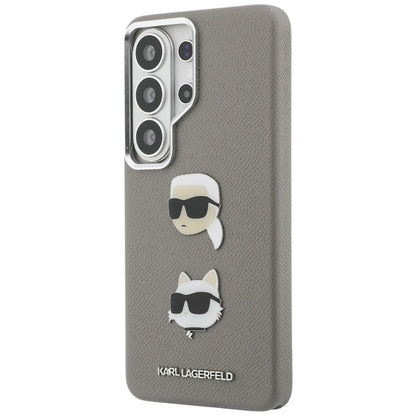 Θήκη για Samsung Galaxy S26 Ultra S948, Karl Lagerfeld, Saffiano Karl & Choupette's Head Pin, Γκρι