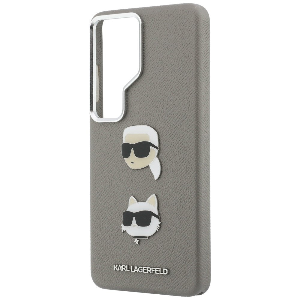 Θήκη για Samsung Galaxy S26 Ultra S948, Karl Lagerfeld, Saffiano Karl & Choupette's Head Pin, Γκρι