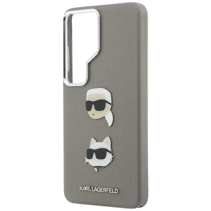 Θήκη για Samsung Galaxy S26 Ultra S948, Karl Lagerfeld, Saffiano Karl & Choupette's Head Pin, Γκρι