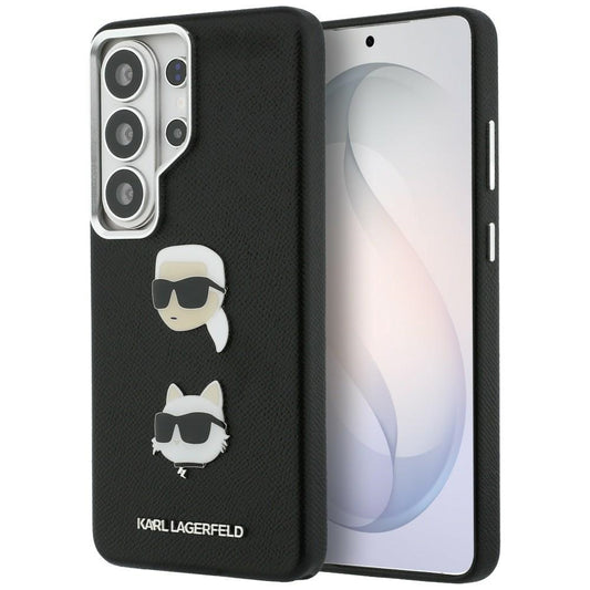 Θήκη για Samsung Galaxy S26 Ultra S948, Karl Lagerfeld, Saffiano Karl & Choupette's Head Pin, Μαύρη