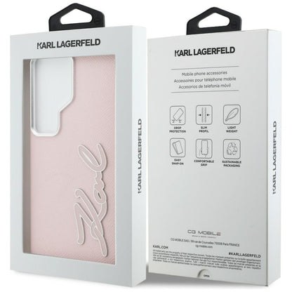 Θήκη για Samsung Galaxy S26 Ultra S948, Karl Lagerfeld, Signature Resin Logo, Ροζ