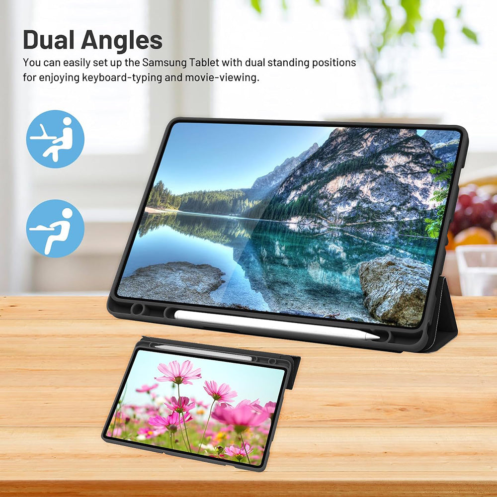 Θήκη για Samsung Galaxy Tab A11 / Tab A9, Techsuit, Flex Trifold, Μαύρη