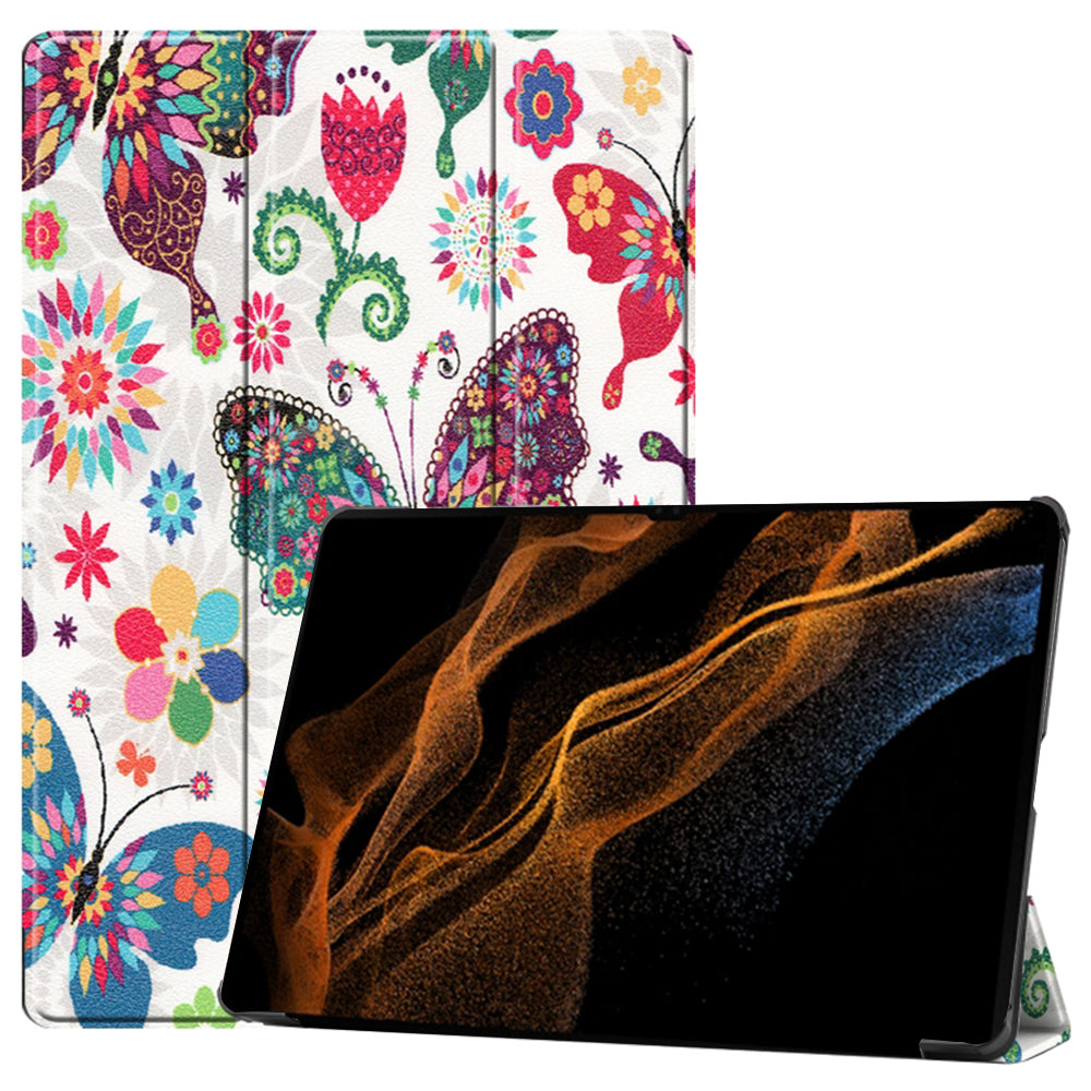 Θήκη για Samsung Galaxy Tab S10 Ultra / Tab S9 Ultra / Tab S8 Ultra, Techsuit, FoldPro Butterfly, Πολύχρωμο