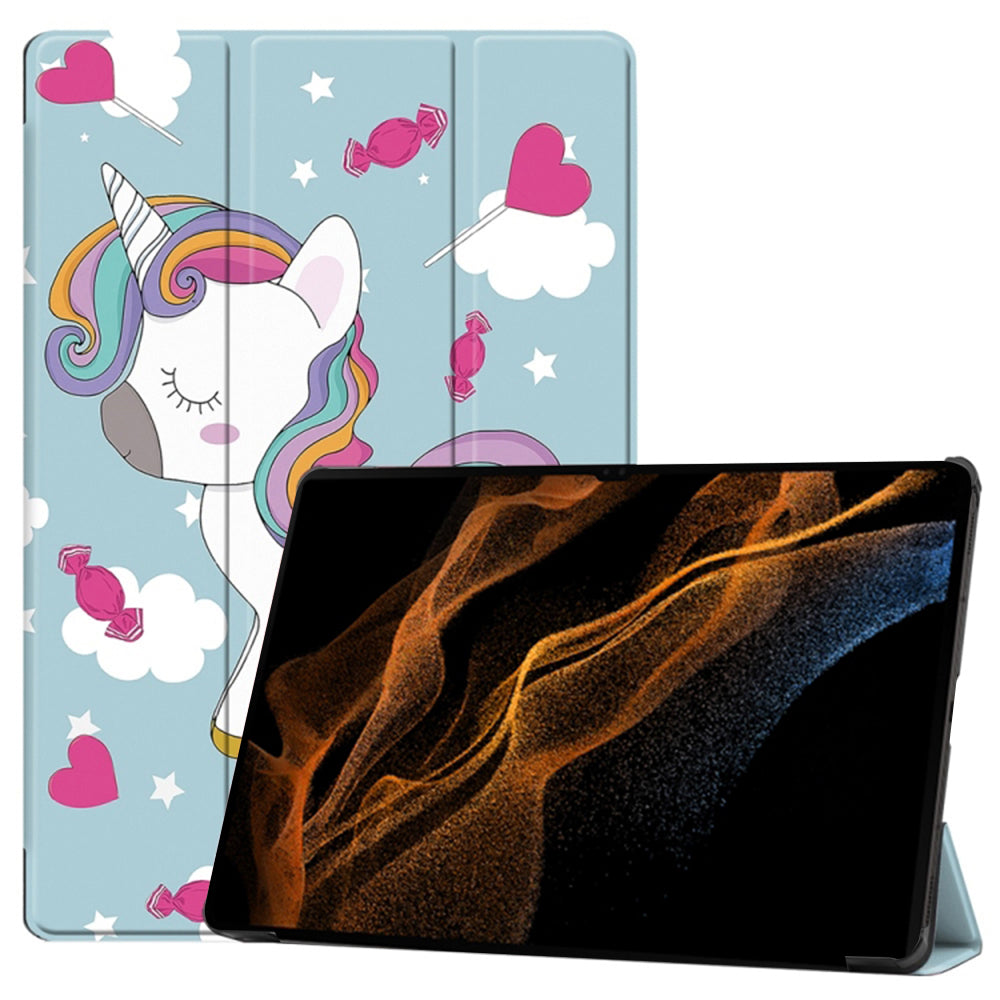 Θήκη για Samsung Galaxy Tab S10 Ultra / Tab S9 Ultra / Tab S8 Ultra, Techsuit, FoldPro Unicorn, Πολύχρωμο