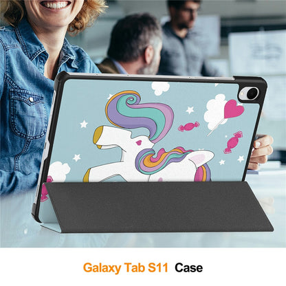 Θήκη για Samsung Galaxy Tab S11, Techsuit, FoldPro Unicorn, Πολύχρωμο
