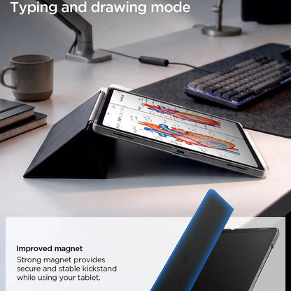 Θήκη για Samsung Galaxy Tab S12 Plus, Spigen, Liquid Air Folio, Μαύρη ACS11828