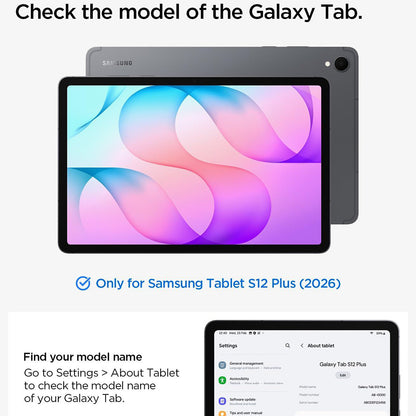 Θήκη για Samsung Galaxy Tab S12 Plus, Spigen, Liquid Air Folio, Μαύρη ACS11828