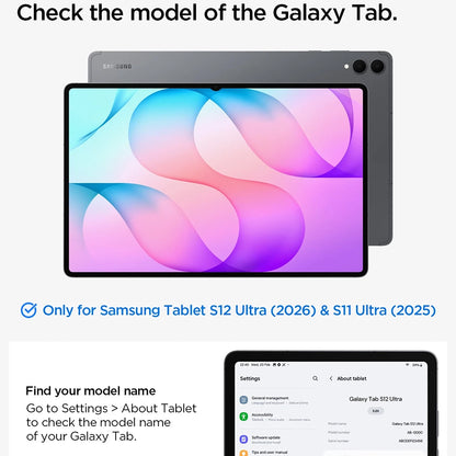 Θήκη για Samsung Galaxy Tab S12 Ultra / Tab S11 Ultra, Spigen, Liquid Air Folio, Μαύρη ACS11821