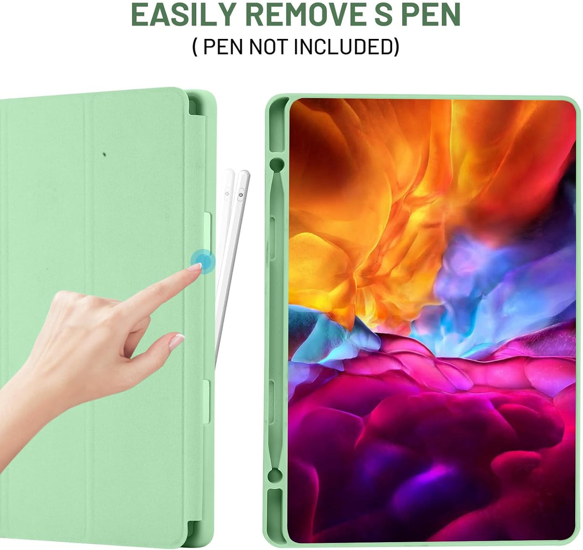 Θήκη για Samsung Galaxy Tab S6 Lite (2024) / Tab S6 Lite (2022) / Tab S6 Lite (2020), Techsuit, Flex Trifold, Πράσινο Matcha