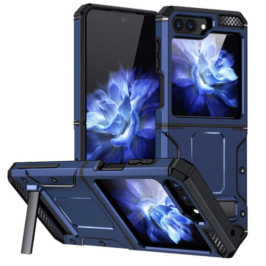 Θήκη για Samsung Galaxy Z Flip5 F731, Techsuit, Hybrid Armor Kickstand, Μπλε