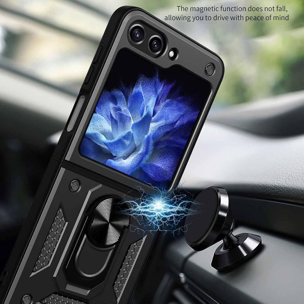 Θήκη για Samsung Galaxy Z Flip7 FE F761 / Z Flip6 F741, Techsuit, CamShield, Μαύρο