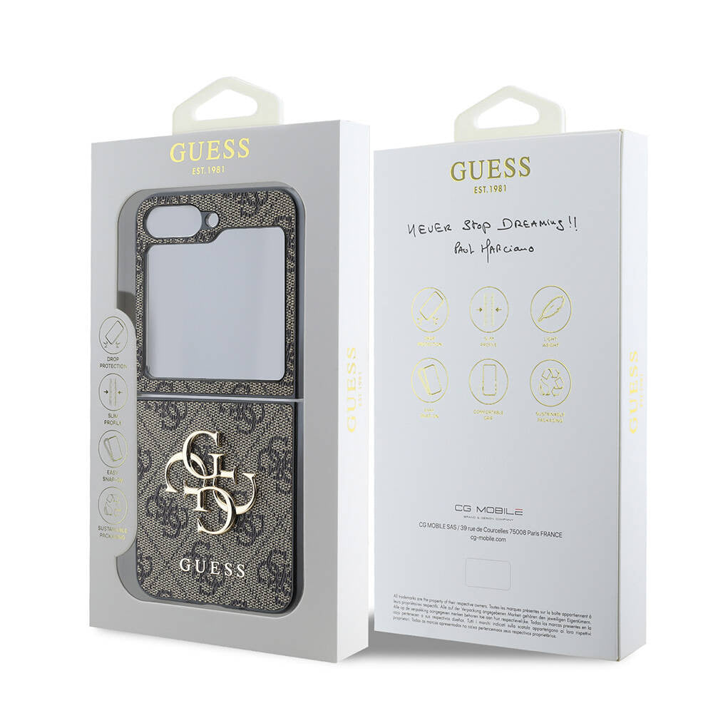 Θήκη για Samsung Galaxy Z Flip7 F766, Guess, 4G Metal Logo, Ροζ