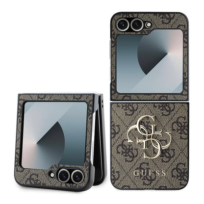 Θήκη για Samsung Galaxy Z Flip7 FE F761 / Z Flip6 F741, Guess, 4G Metal Logo, Καφέ