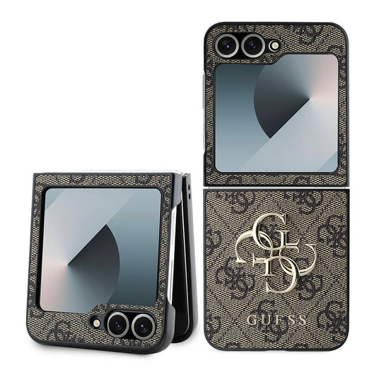 Θήκη για Samsung Galaxy Z Flip7 FE F761 / Z Flip6 F741, Guess, 4G Metal Logo, Καφέ